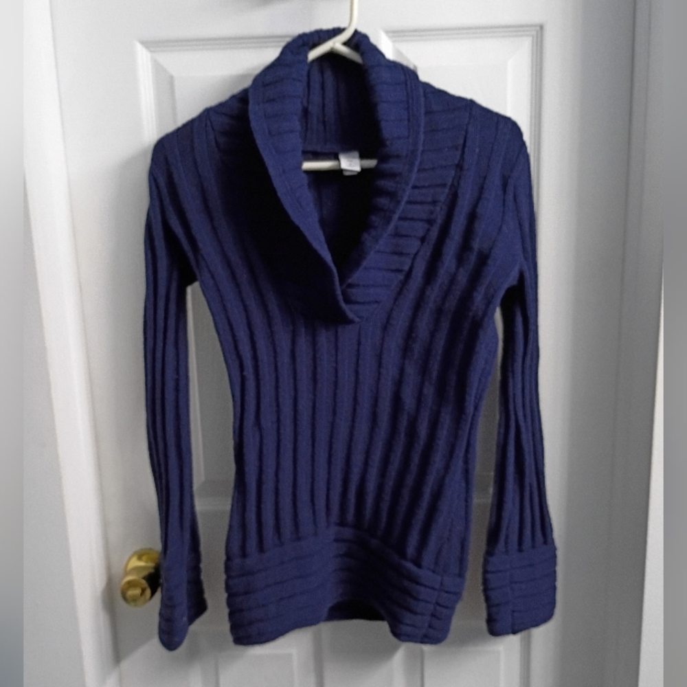 Gap Womens Navy Blue Cowel Sweater